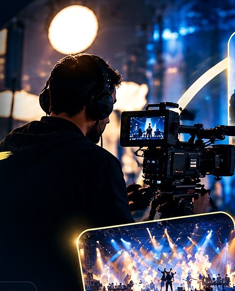 Professional event production camera crew